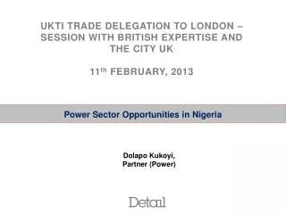 Power Sector Opportunities in Nigeria