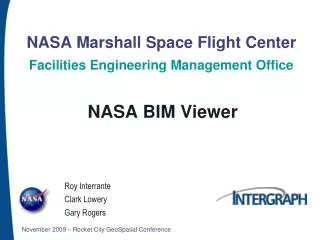 NASA Marshall Space Flight Center Facilities Engineering Management Office