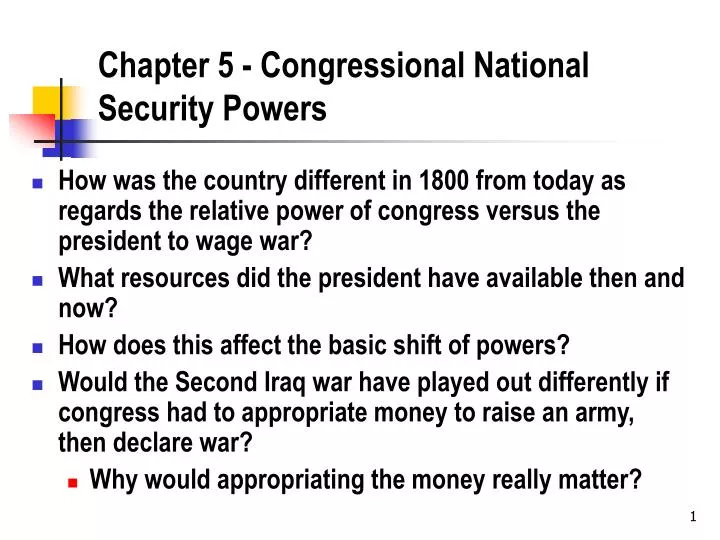 chapter 5 congressional national security powers