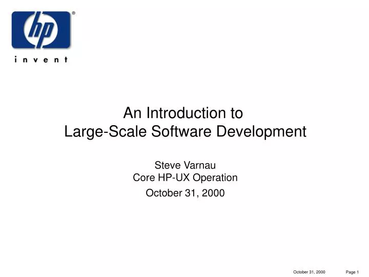 an introduction to large scale software development