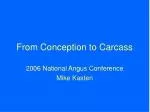 From Conception to Carcass - slide 1