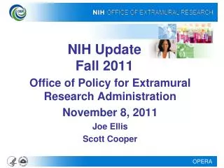 NIH Update Fall 2011