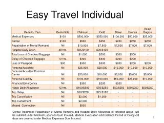 Easy Travel Individual