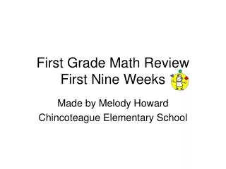 First Grade Math Review First Nine Weeks