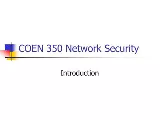 COEN 350 Network Security