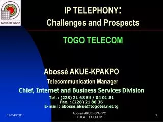 Abossé AKUE-KPAKPO Telecommunication Manager