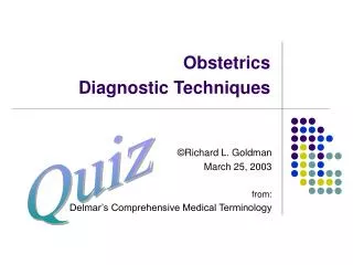 Obstetrics Diagnostic Techniques