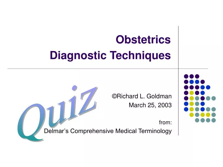 obstetrics diagnostic techniques
