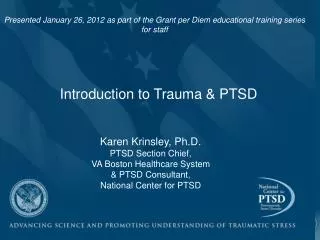 Introduction to Trauma &amp; PTSD