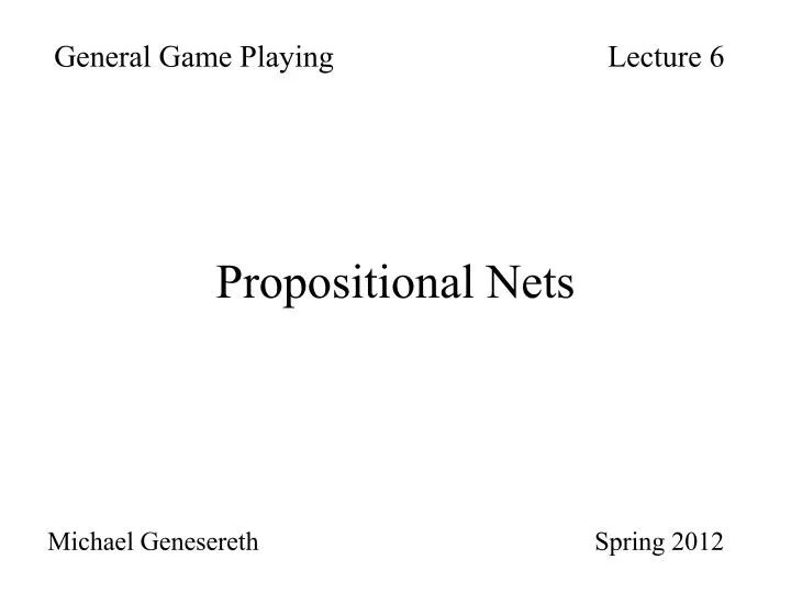 propositional nets