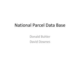 National Parcel Data Base