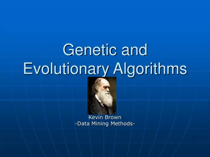 genetic and evolutionary algorithms
