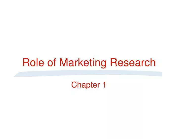 role of marketing research