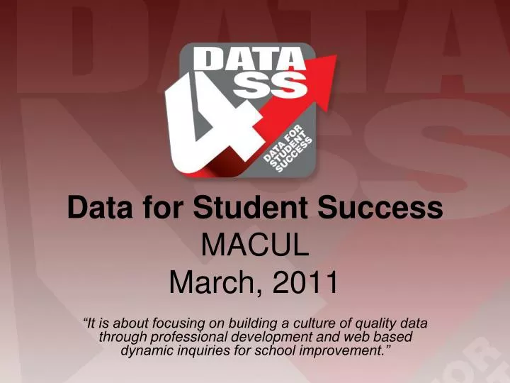 data for student success macul march 2011
