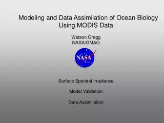 Modeling and Data Assimilation of Ocean Biology Using MODIS Data Watson Gregg NASA/GMAO Surface Spectral Irradiance Mode
