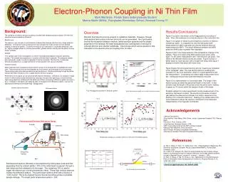 Electron-Phonon Coupling in Ni Thin Film Mark Wartenbe, Florida State Undergraduate Student