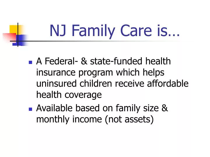 nj family care is