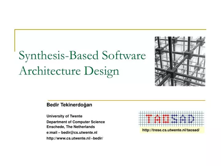 synthesis based software architecture design