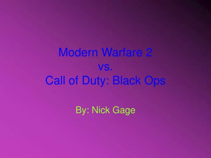 modern warfare 2 vs call of duty black ops
