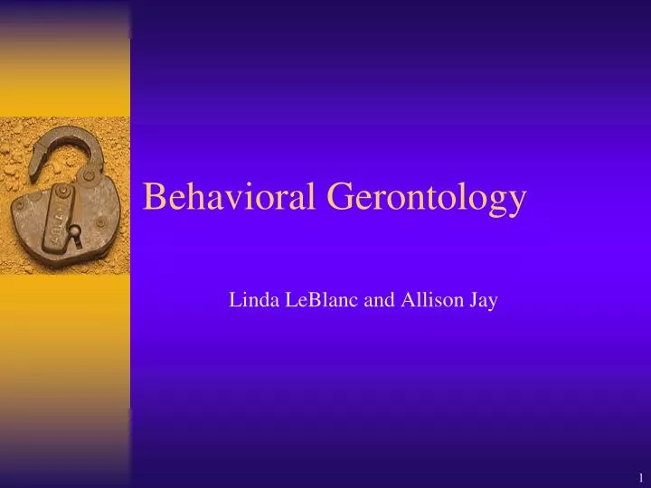 behavioral gerontology