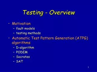 Testing - Overview