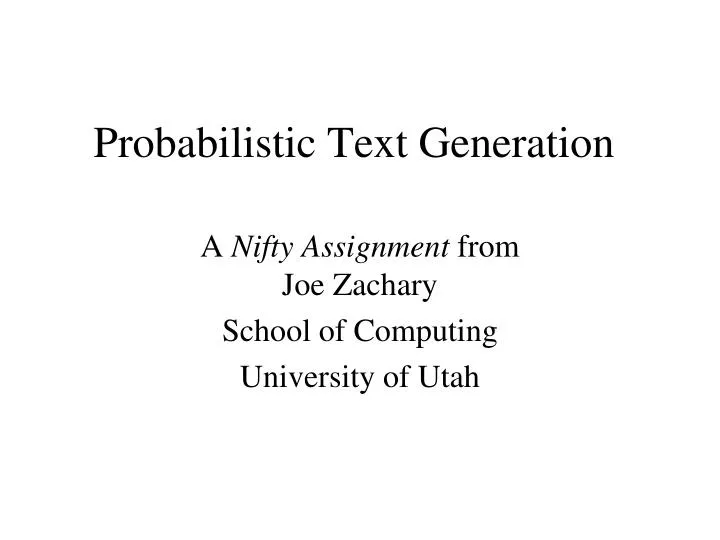 probabilistic text generation