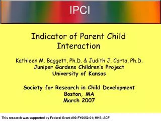 Indicator of Parent Child Interaction