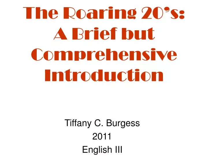 the roaring 20 s a brief but comprehensive introduction