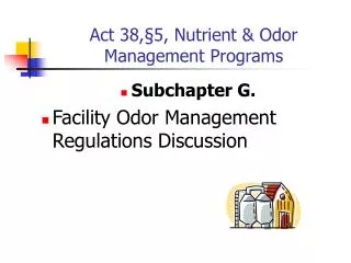 act 38 5 nutrient odor management programs