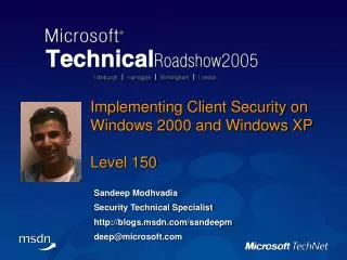 Implementing Client Security on Windows 2000 and Windows XP Level 150