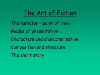 the art of fiction