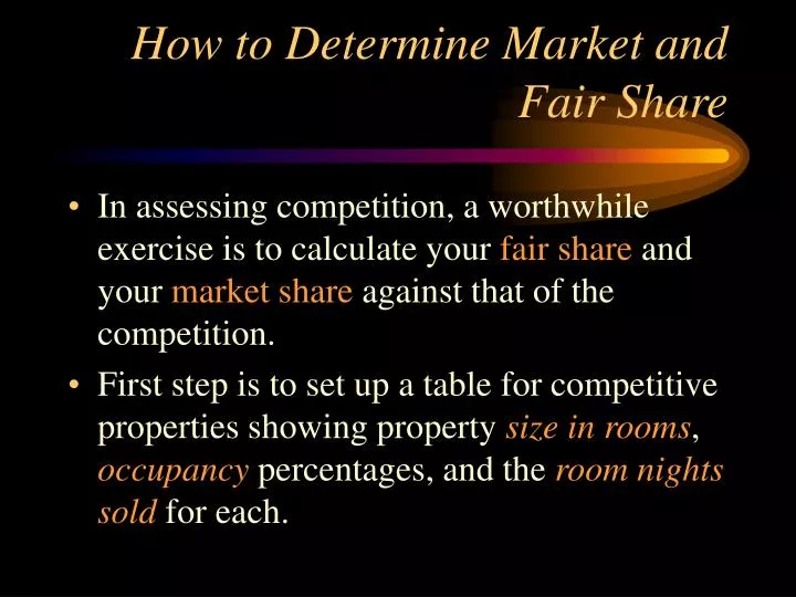 how to determine market and fair share