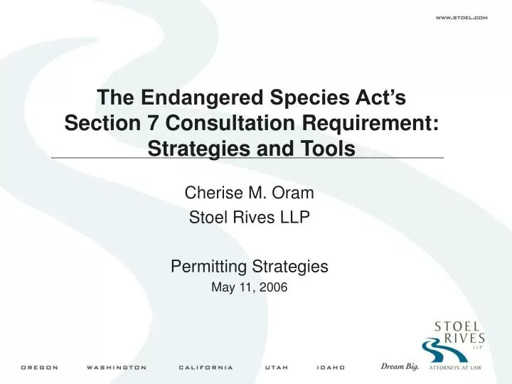 the endangered species act s section 7 consultation requirement strategies and tools