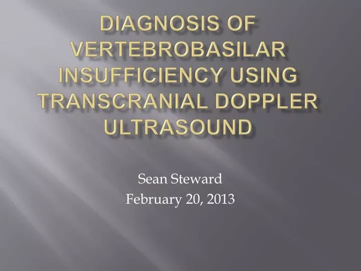 diagnosis of vertebrobasilar insufficiency using transcranial doppler ultrasound