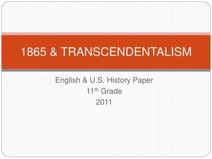 1865 transcendentalism