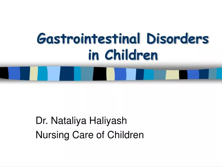 gastrointestinal disorders in children