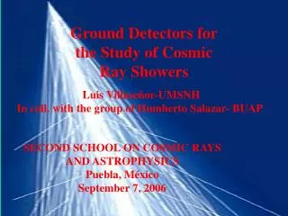 Ground Detectors for the Study of Cosmic Ray Showers