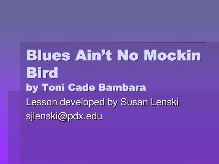 blues ain t no mockin bird by toni cade bambara