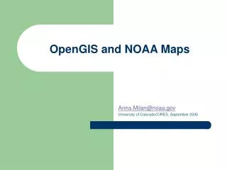 OpenGIS and NOAA Maps