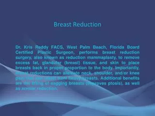 Breast Reduction - Dr. Kris Reddy FACS