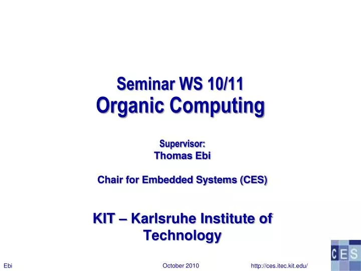 seminar ws 10 11 organic computing