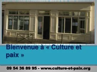 bienvenue culture et paix