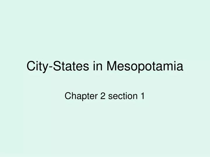 city states in mesopotamia