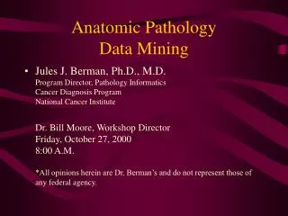 Anatomic Pathology Data Mining