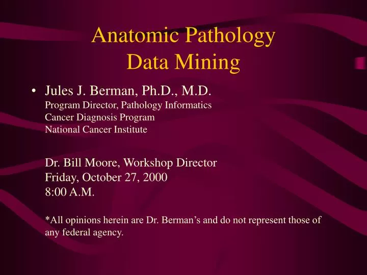 anatomic pathology data mining