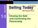 Closing the Sale and Confirming the Partnership - slide 1