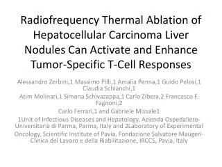 Radiofrequency Thermal Ablation of Hepatocellular Carcinoma Liver Nodules Can Activate and Enhance Tumor-Specific T-Ce