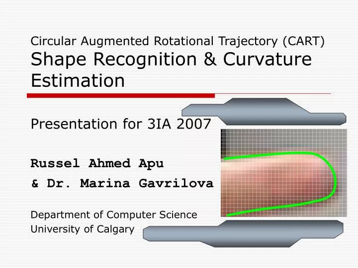 circular augmented rotational trajectory cart shape recognition curvature estimation
