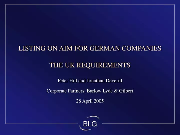listing on aim for german companies the uk requirements
