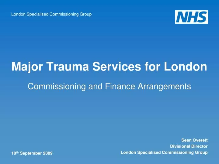 major trauma services for london